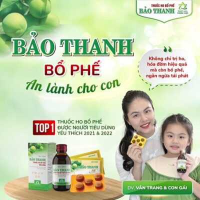 Hai năm liên tiếp (năm 2021 và 2022), thuốc ho Bảo Thanh là thương hiệu Top 1 Hàng Việt Nam được người tiêu dùng yêu thích.